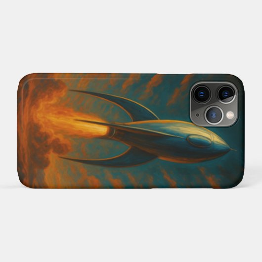 Coques Case-Mate iPhone vaisseau spatial inspiré des années 1950 (Dos (Horizontal))
