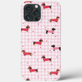 Coques Case-Mate iPhone Valentin Teckel Mignon Gingham Rose Cœur Chien (Verso)