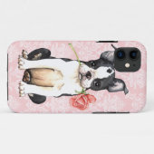 Coques Case-Mate iPhone Valentine Boston rose Terrier (Dos (Horizontal))