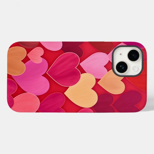 Coques Case-Mate iPhone Valentine Love Hearts Rose Red (Verso (horizontal))