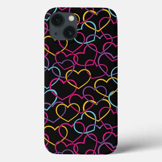 Coques Case-Mate iPhone Valentine Motif avec Coeurs de couleurs (Verso)
