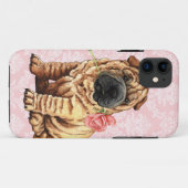 Coques Case-Mate iPhone Valentine Shar-Pei rose (Dos (Horizontal))