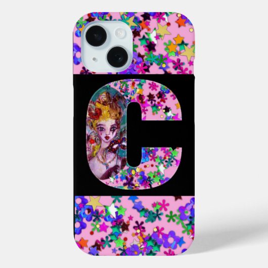 COQUES Case-Mate iPhone VALENTINE VENETIAN MASQUERADE MONOGRAMME LETTRE C (Verso)