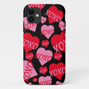 Case-Mate iPhone Case Valentine XOXO Coeur rose rouge Motif moderne noir