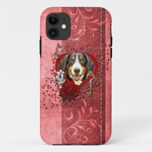 Coques Case-Mate iPhone Valentines - clé à mon coeur - Entlebucher - Eiger (Dos)