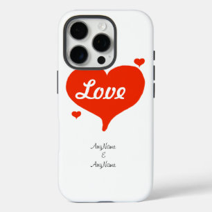 Coques iPhone 16 Pro Valentine's Love Hearts PERSONNALISER des noms