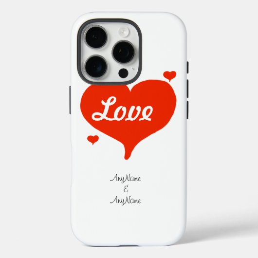 Coques Case-Mate iPhone Valentine's Love Hearts PERSONNALISER des noms (Verso)