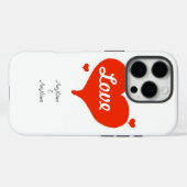 Coques Case-Mate iPhone Valentine's Love Hearts PERSONNALISER des noms (Verso (horizontal))