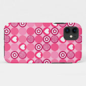 Coques Case-Mate iPhone Valentines mignonne rose Motif de coeur et de poin (Dos (Horizontal))