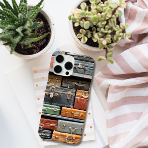 Coques iPhone 16 Pro Max Valise Vintage Voyage Photo Personnalisé 