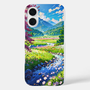 Coques iPhone 16 Vallée florissante du printemps