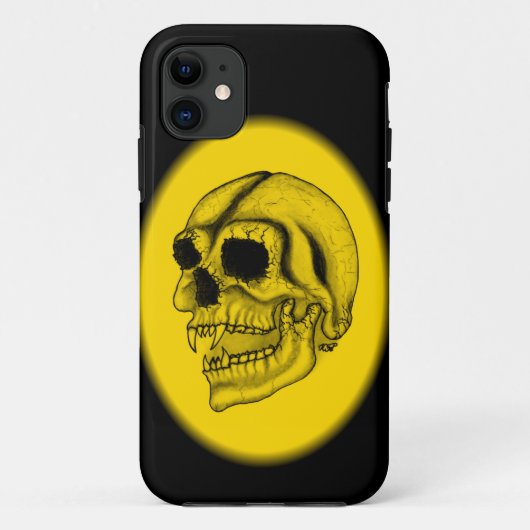 Coques Case-Mate iPhone Vampire crâne noir et jaune (Dos)