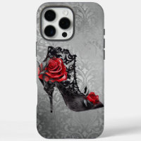 Vampy Vogue Grunge | Stiletto Lace Bootie Roses