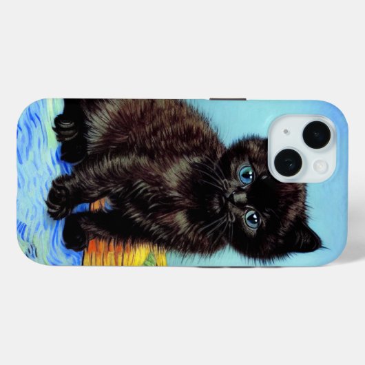 Coques Case-Mate iPhone Van Gogh Black Kitten avec fils (Verso (horizontal))