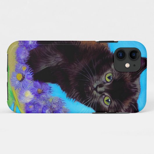 Coques Case-Mate iPhone Van Gogh Chat et fleurs (Dos (Horizontal))