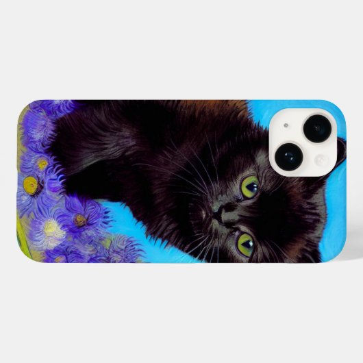 Coques Case-Mate iPhone Van Gogh Chat et fleurs (Verso (horizontal))