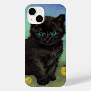 Coque Pour iPhone 14 Van Gogh Chat noir Fleurs jaunes