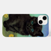 Coques Case-Mate iPhone Van Gogh Chat noir Fleurs jaunes (Verso (horizontal))