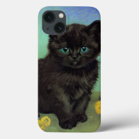 Van Gogh Chat noir Fleurs jaunes