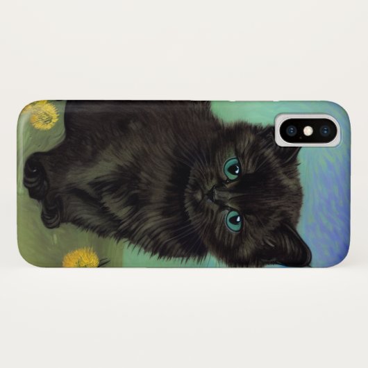 Coques Case-Mate iPhone Van Gogh Chat noir Fleurs jaunes (Dos (Horizontal))