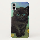 Coques Case-Mate iPhone Van Gogh Chat noir Fleurs jaunes (Dos)