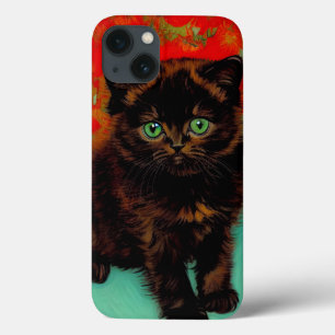 Case-Mate iPhone Case Van Gogh Chat noir Fleurs rouges