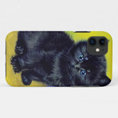 Coques Case-Mate iPhone Van Gogh Chat noir Fleurs violettes (Dos (Horizontal))