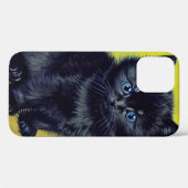 Coques Case-Mate iPhone Van Gogh Chat noir Fleurs violettes (Verso (horizontal))