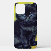 Coques Case-Mate iPhone Van Gogh Chat noir Fleurs violettes (Verso)