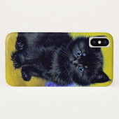 Coques Case-Mate iPhone Van Gogh Chat noir Fleurs violettes (Dos (Horizontal))