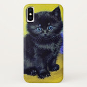 Coques Case-Mate iPhone Van Gogh Chat noir Fleurs violettes (Dos)
