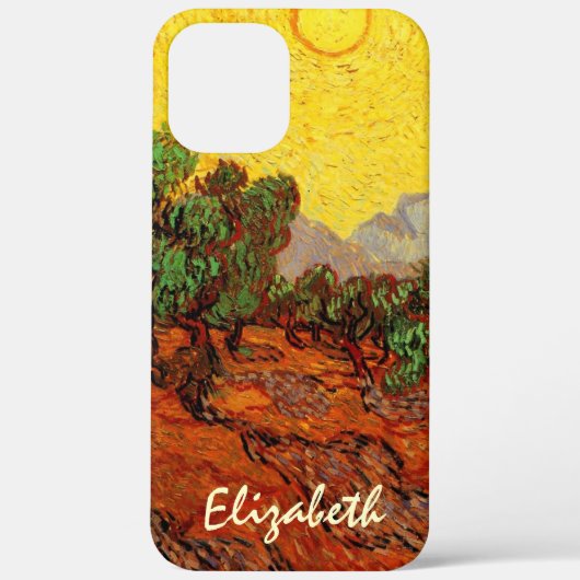 Coques Case-Mate iPhone Van Gogh Oliviers avec ciel jaune et soleil (Verso)