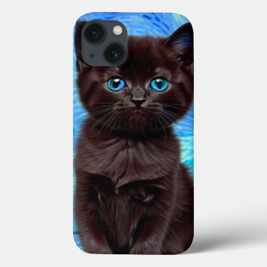 Coques Case-Mate iPhone Van Gogh Starry Night Black Cat (Verso)