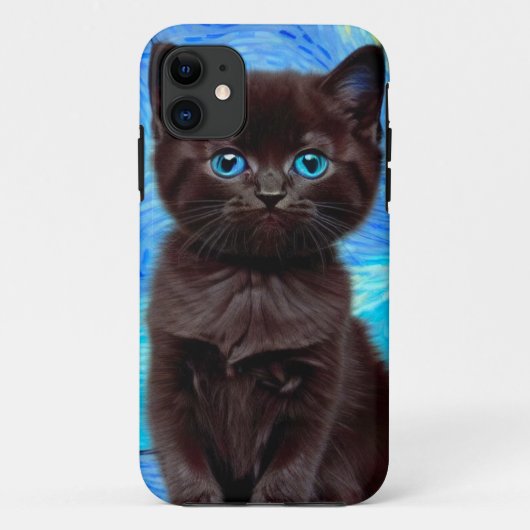 Coques Case-Mate iPhone Van Gogh Starry Night Black Cat (Dos)