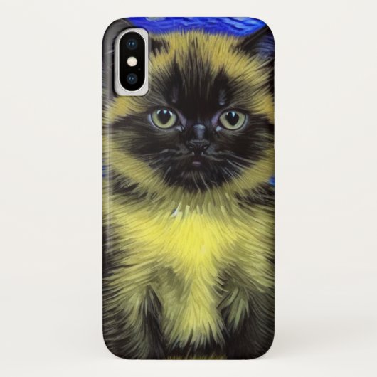 Coques Case-Mate iPhone Van Gogh Starry Nuit Siamese Cat (Dos)