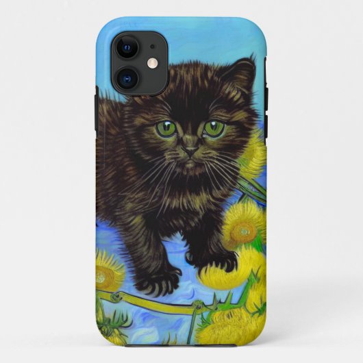 Coques Case-Mate iPhone Van Gogh Style Chat avec tournesol (Dos)