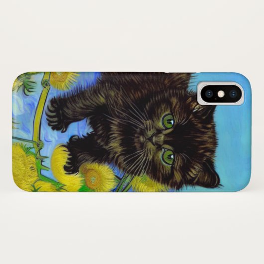 Coques Case-Mate iPhone Van Gogh Style Chat avec tournesol (Dos (Horizontal))