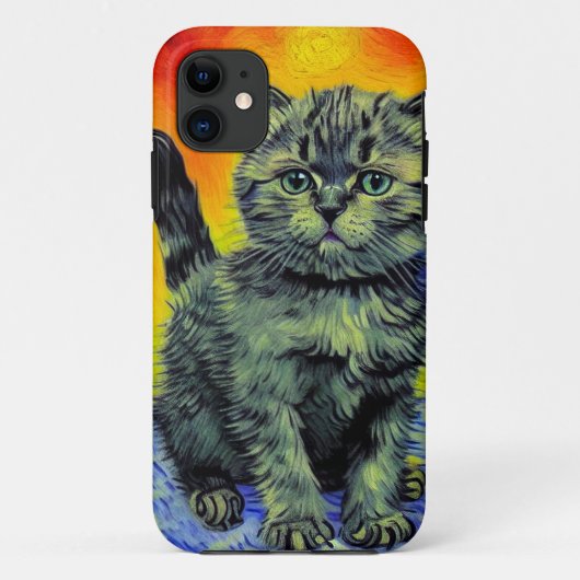 Coques Case-Mate iPhone Van Gogh Style Chat Sunset Beach (Dos)