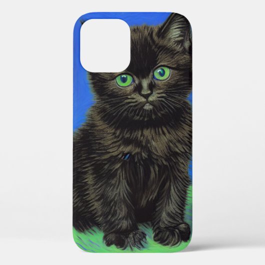 Coques Case-Mate iPhone Van Gogh Style Kitten noir (Verso)