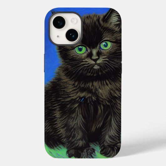 Coques Case-Mate iPhone Van Gogh Style Kitten noir (Verso)