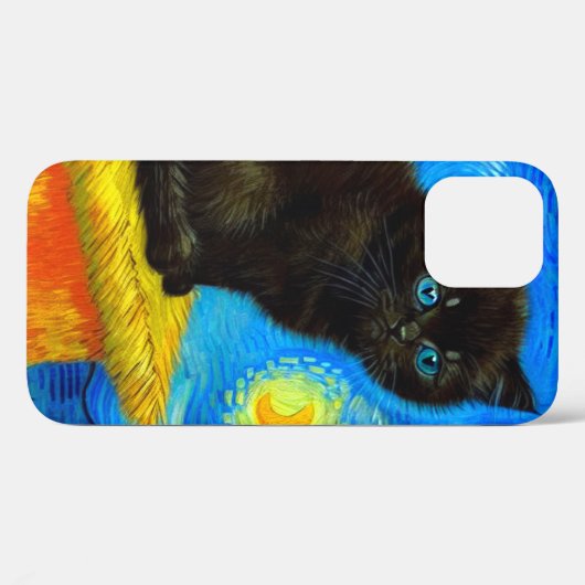 Coques Case-Mate iPhone Van Gogh Style Starry Night Cat (Verso (horizontal))