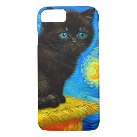 Coques Case-Mate iPhone Van Gogh Style Starry Night Cat (Dos)