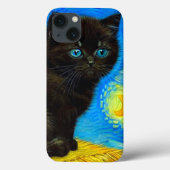 Coques Case-Mate iPhone Van Gogh Style Starry Night Cat (Verso)