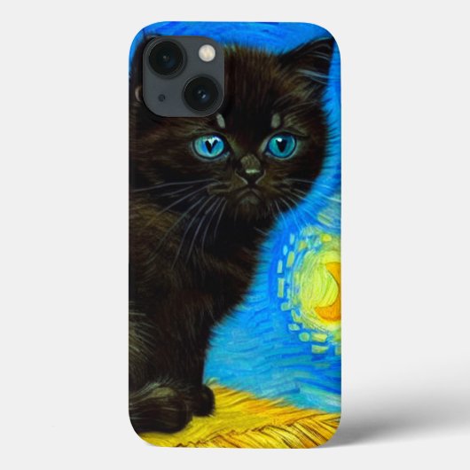Coques Case-Mate iPhone Van Gogh Style Starry Night Cat (Verso)