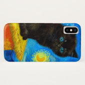 Coques Case-Mate iPhone Van Gogh Style Starry Night Cat (Dos (Horizontal))