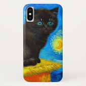 Coques Case-Mate iPhone Van Gogh Style Starry Night Cat (Dos)