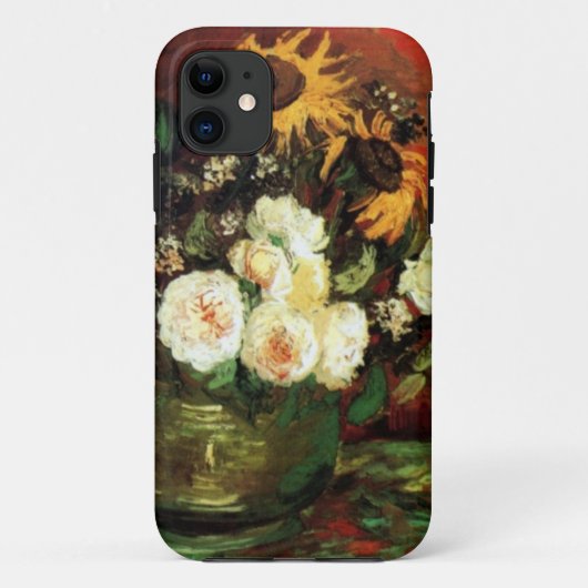 Coques Case-Mate iPhone Van Gogh Sunflowers et Roses (Dos)