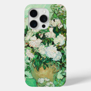 Coque iPhone 15 Pro Vase aux roses roses, Vincent Van Gogh
