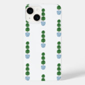 Coques Case-Mate iPhone Vase d'aquarelle bleue preppy topiary (Verso)