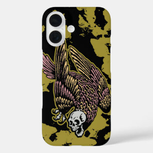 Coques iPhone 16 Vautour gothique Crâne Art Grunge Camouflage
